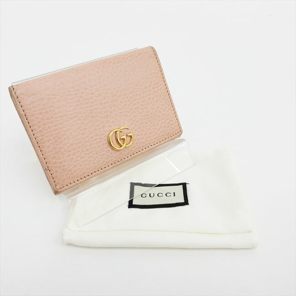GUCCI Petit Marmont Card Case Holder Business Pink Leather - Picture 11 of 11